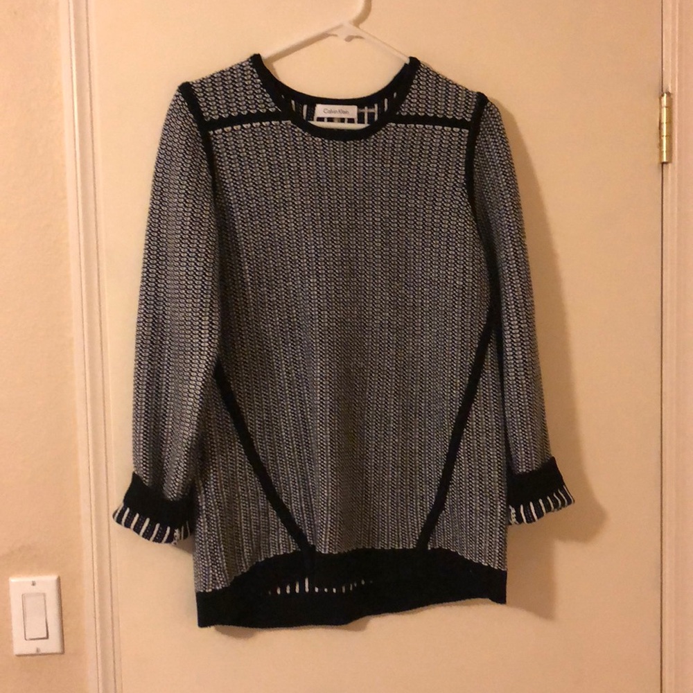 Calvin Klein Black and White Slouchy Sweater